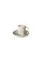 Hermia Juego de Tazas de Café Blanco y Verde de 12 Piezas
